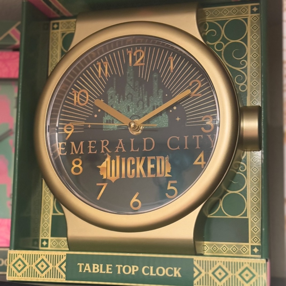 Emerald City Wicked Gold Table Top Clock